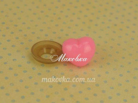 Носик-Сердечко для игрушек , 12х13 мм, РОЗОВЫЙ, 1 шт Носик-Сердечко для игрушек , 12х13 мм, РОЗОВЫЙ, 1 шт