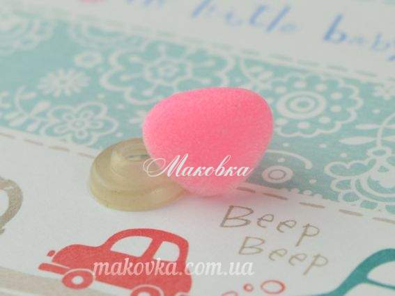Носик для игрушек бархатный, 13х15 мм, треугольный, РОЗОВЫЙ, 1 шт Носик для игрушек бархатный, 13х15 мм, треугольный, РОЗОВЫЙ, 1 шт