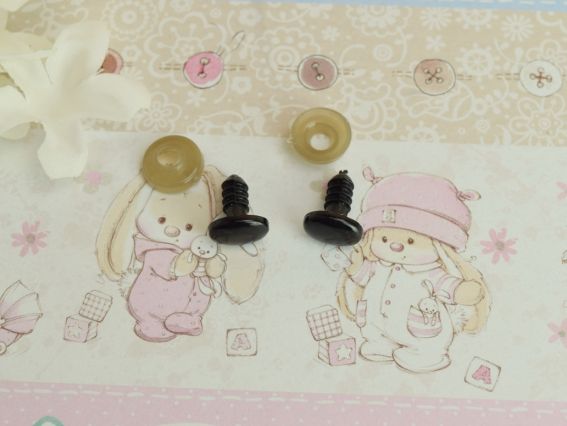 Черные овальные глазки, носы, с ножкой, размер 8*11 мм, 1 пара