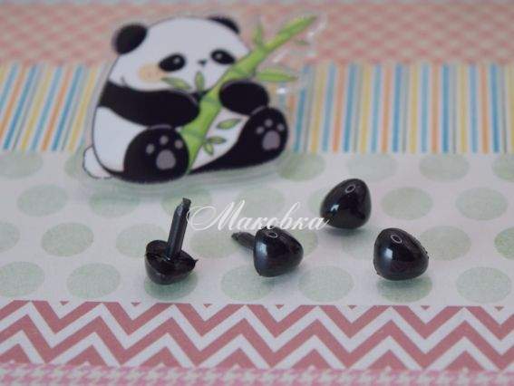 Носики треугольные 8х7 мм, Черные, гладкая ножка, 4шт,