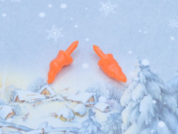 Носы для игрушек Морковки снеговика, длина 1,7 см, 2 шт. пластик заготовка для игрушки