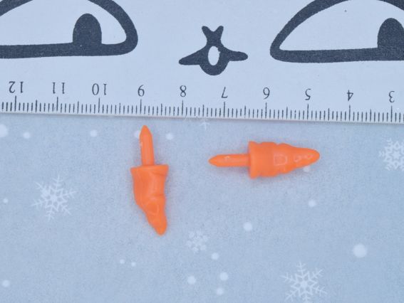 Носы для игрушек Морковки снеговика, длина 1,7 см, 2 шт. пластик заготовка для игрушки