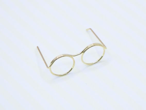 Очки для игрушки, Золотые проволочные, 3,5см