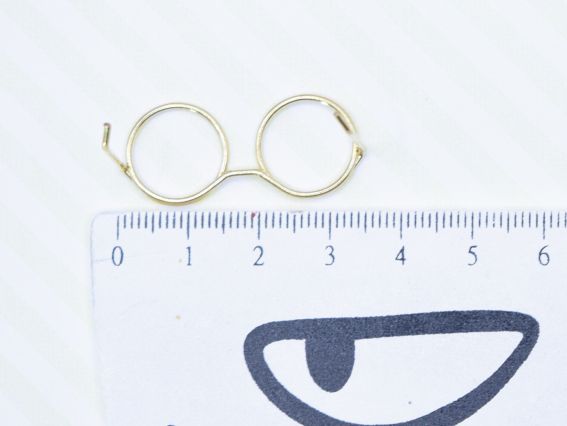 Очки для игрушек, проволочные, цвет Золотой, размер 35*24 мм