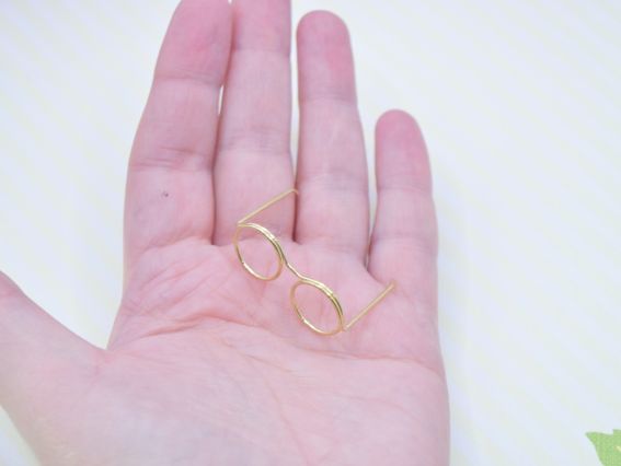 Очки для игрушек, проволочные, цвет Золотой, размер 35*24 мм