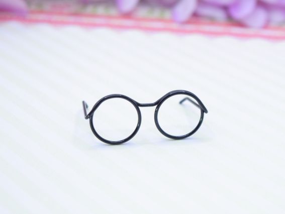 Очки для игрушки, проволочные, Черные, 3,5см