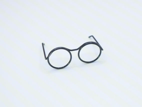 Очки для игрушек, проволочные, цвет Черный, размер 35*24 мм