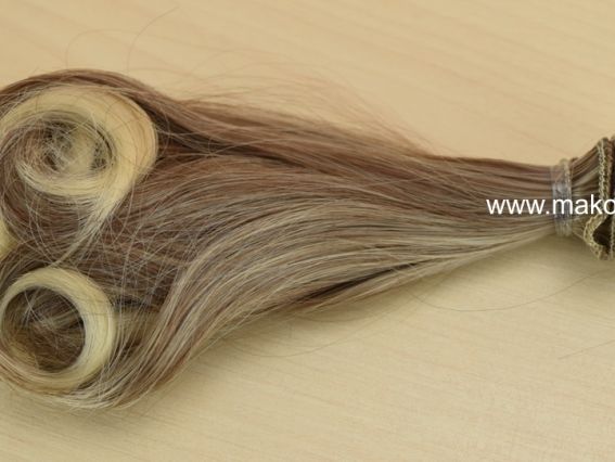 Волосы для куклы ОМБРЕ ПОЛУЗАКРУЧЕННЫЕ Бежево-русые, длина 15 см №38 Волосы для куклы ОМБРЕ ПОЛУЗАКРУЧЕННЫЕ Бежево-русые, длина 15 см №38