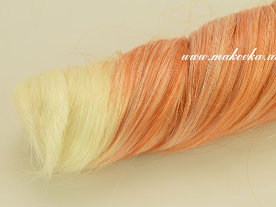 Кукольные волосы ОМБРЕ ВИТЫЕ ЛОКОНЫ рыже-молочный, длина 15 см / около 1 м, 570744, №18