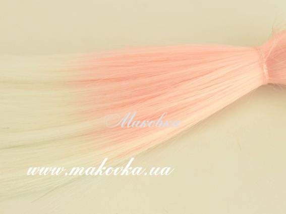 Волосы для куклы ОМБРЕ ПРЯМЫЕ розово-белые, длина 15 см №17 Волосы для куклы ОМБРЕ ПРЯМЫЕ розово-белые, длина 15 см №17