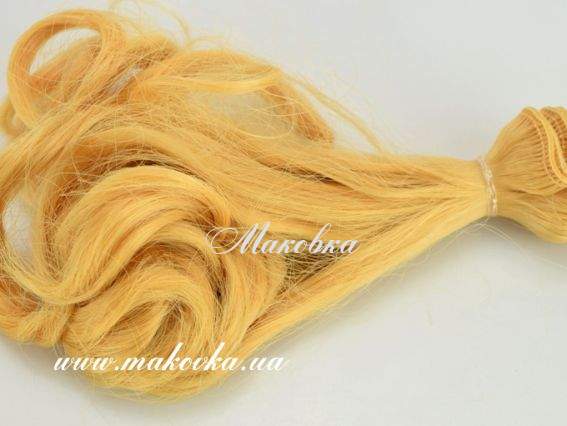 Волосы для куклы ЛОКОНЫ пшеничного цвета, длина 15 см №06
