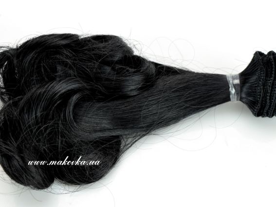 Волосы для куклы ЛОКОНЫ черные, длина 15 см №10 Волосы для куклы ЛОКОНЫ черные, длина 15 см №10