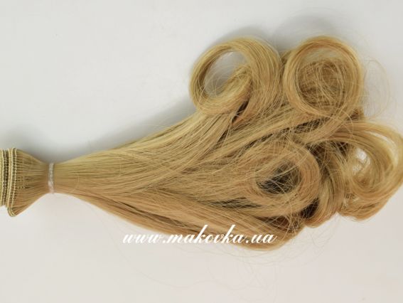 Волосы для куклы ЛОКОНЫ темно-русые, длина 15 см №36 Волосы для куклы ЛОКОНЫ темно-русые, длина 15 см №36