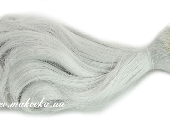 Волосы для куклы ЛОКОНЫ светло-серого цвета, длина 15 см №30 Волосы для куклы ЛОКОНЫ светло-серого цвета, длина 15 см №30