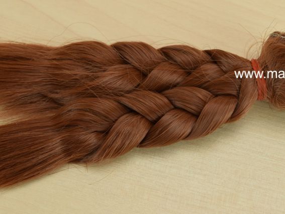 Волосы для куклы КОСИЧКА каштановые, длина 15 см №18 Волосы для куклы КОСИЧКА каштановые, длина 15 см №18