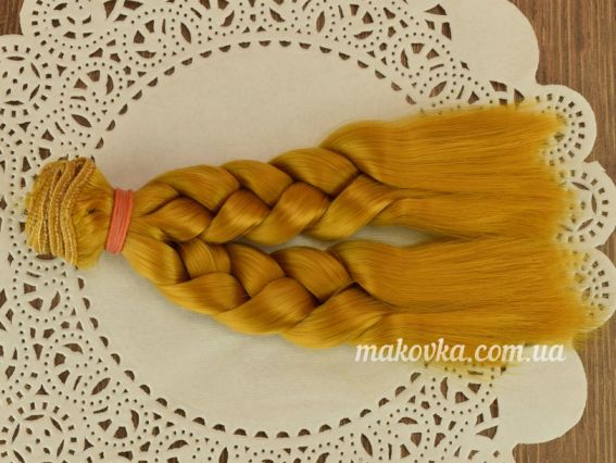 Волосы для куклы КОСИЧКА Золотистые темные, длина 15 см №20 Волосы для куклы КОСИЧКА Золотистые темные, длина 15 см №20