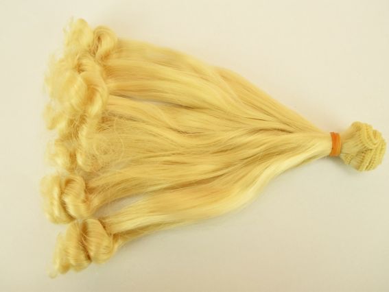 Волосы для куклы Мелкие Полузакрученные ЛОКОНЫ блонд , длина 17-19 см №11 Волосы для куклы Мелкие Полузакрученные ЛОКОНЫ блонд , длина 17-19 см №11