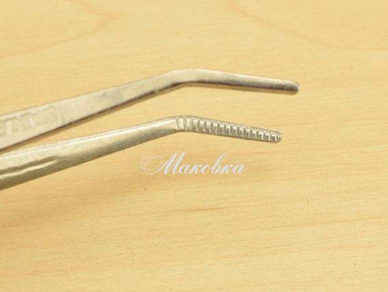 Пінцет із загнутими кінчиками 150 мм, рифлені ручки, НС, ПЗМ-150. Пінцет із загнутими кінчиками 150 мм, рифлені ручки, НС, ПЗМ-150.