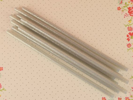 Клейові палички для клейового пістолета з срібним глітером, 7 мм