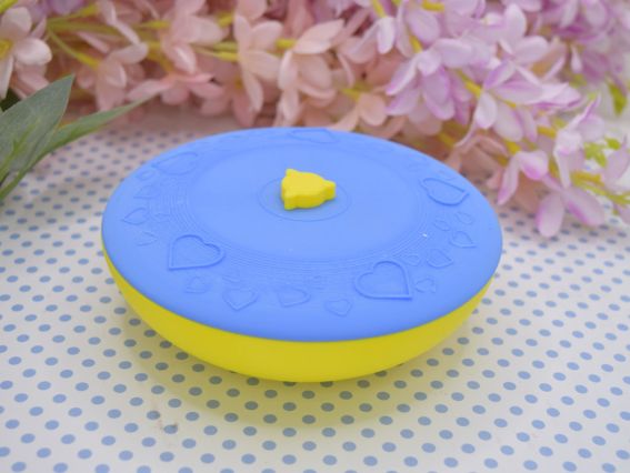 Спінер для бісеру великий, СПБ-001 Крутьбіс, синій із жовтим, d 13,5см, Маковка