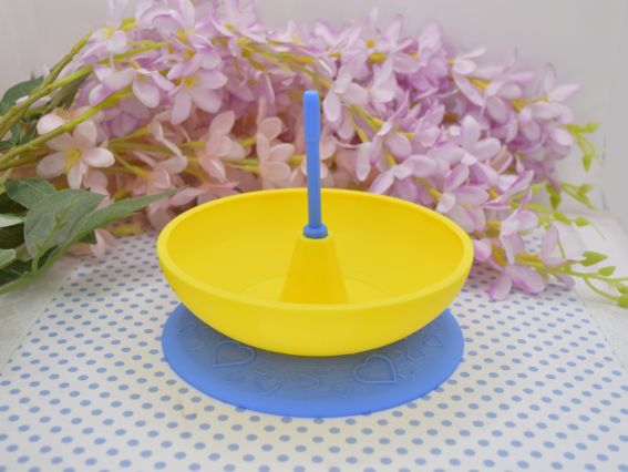 Спінер для бісеру великий, СПБ-001 Крутьбіс, синій із жовтим, d 13,5см, Маковка