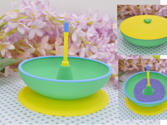 Спиннер большой Желтый с зеленым СПБ-003 Крутьбіс, d 13,5 см