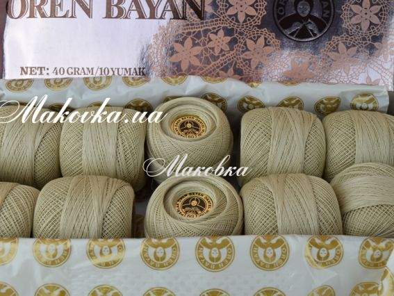 Ирис Бабушка 60 Oren Bayan моток 40 г кремовый хлопок для кружев