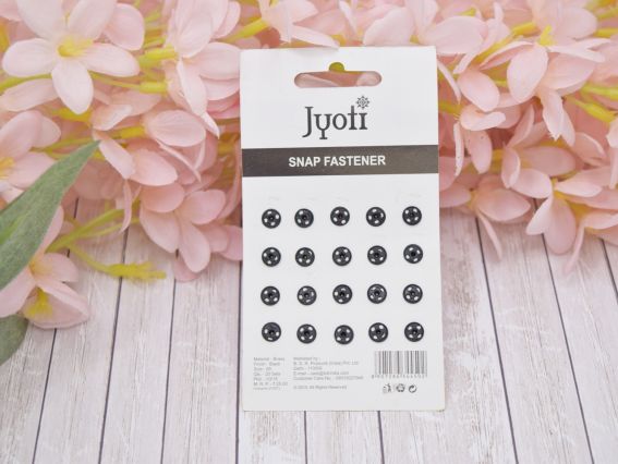 JYOTI 34450 Кнопки металеві пришивні 6 мм, 20 шт, Індія