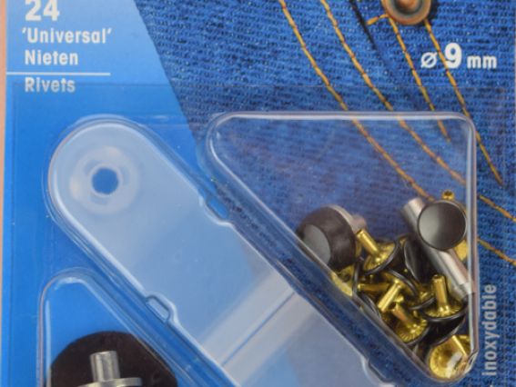 Клепки латунные цвет состаренной меди и черный, 9 мм , Prym 403102 Клепки латунные цвет состаренной меди и черный, 9 мм , Prym 403102