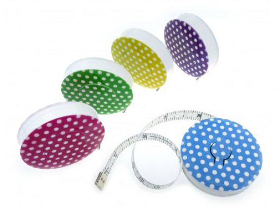 Сантиметровая лента в рулетке с декором Rolfix decor ГОРОШЕК, 150см, 10мм,80103D-DOTS, Hoechstmass, Германия