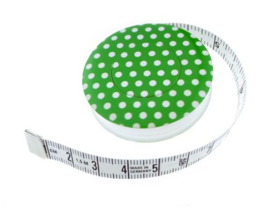 Сантиметр рулетка Rolfix decor ГОРОШЕК, 150 см, 10мм, DOTS, Hoechstmass Зеленый