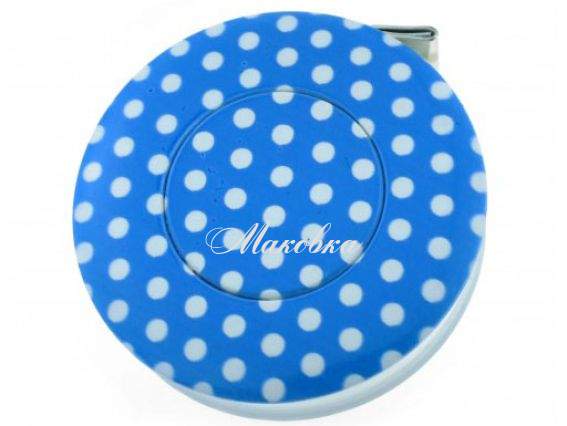 Сантиметр рулетка Rolfix decor ГОРОШЕК, 150 см, 10мм, DOTS, Hoechstmass Голубой