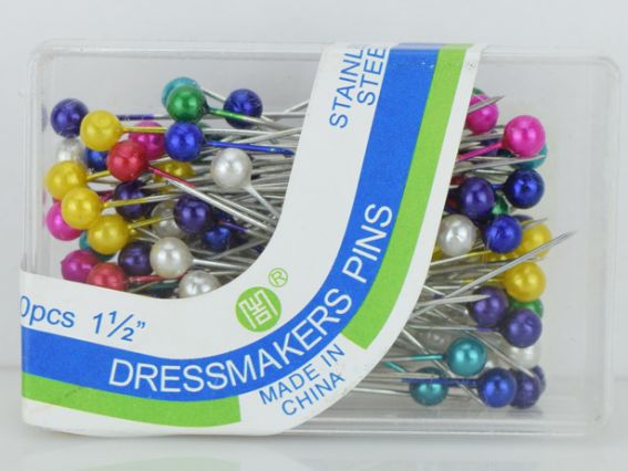 Булавки портновские с жемчужинкой, длина 3,5 см, в коробочке