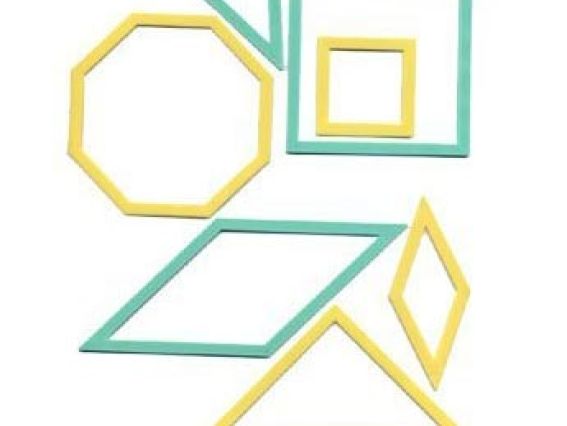 Набір шаблонів (Лекала) печворку, (квадрати, ромби, восьмикутник, трикутники), 494 / S Clover