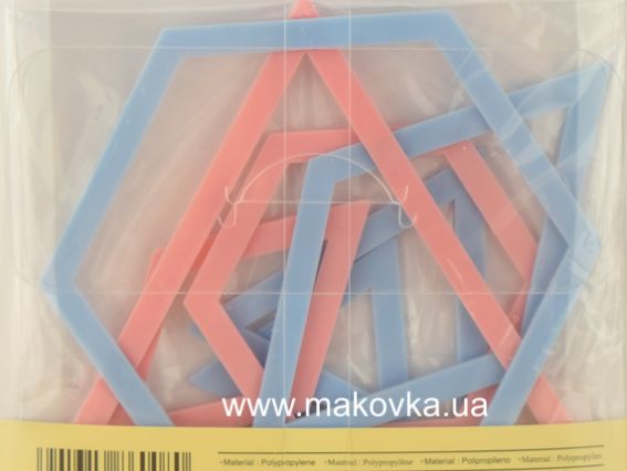 Набір шаблонів (Лекала) для печворку, (ромб, шестикутник, трикутник), 494 / T Clover