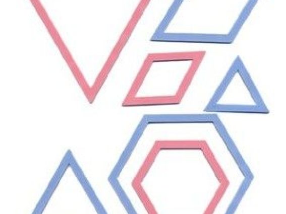 Набір шаблонів (Лекала) для печворку, (ромб, шестикутник, трикутник), 494 / T Clover