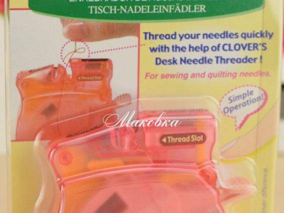 Настольный нитковдеватель розовый, 4073, Clover Настольный нитковдеватель розовый, 4073, Clover