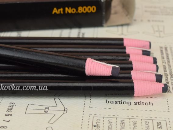 Олівець для розмітки на тканині, змивається водою, ОТВ-чорний STANDARD