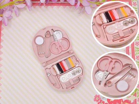 Швейный набор дорожный в органайзере 20 пр. телесный цвет