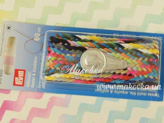 Коса из нитей для шитья, с иглой и нитевдевателем, длина 60см, Prym 610 650 Коса из нитей для шитья, с иглой и нитевдевателем, длина 60см, Prym 610 650