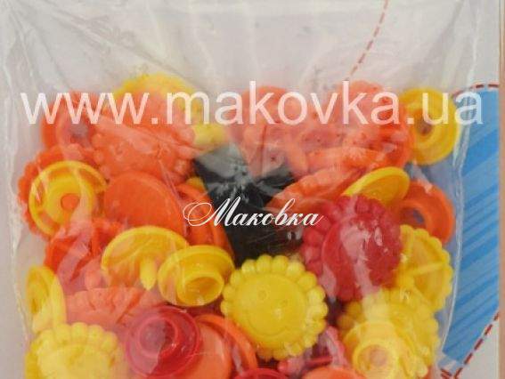 Набор кнопок Color Snaps Prym 393 080 серия LOVE цветок желтые, красные, оранжевые Набор кнопок Color Snaps Prym 393 080 серия LOVE цветок желтые, красные, оранжевые