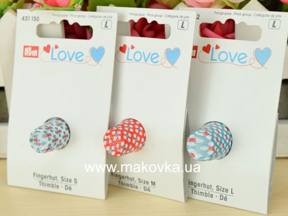 Металлический Наперсток с рисунком PL Prym 431150 серия LOVE  размер М средний