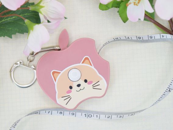 Сантиметрова стрічка Рулетка-брелок Яблучко з песиком, 200 см Сантиметрова стрічка Рулетка-брелок Яблучко з песиком, 200 см