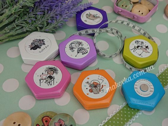 86103MAG-1 Сантиметрова стрічка в рулетці у вигляді шестикутника Моє хобі, 10мм, 150 см, 1 шт