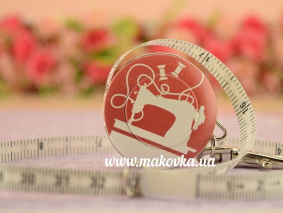Сантиметр рулетка GARN швейний декор, 8мм 150 см, 1 шт, Німеччина 84203-GARN з карабіном Красный