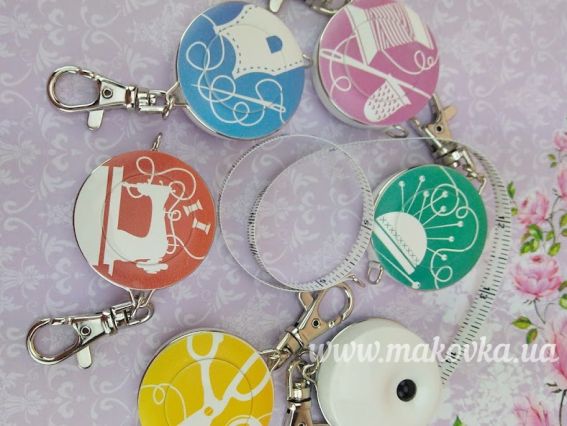 Сантиметрова стрічка в рулетці з декором GARN швейний декор, 8мм 150 см, 1 шт, Німеччина 84203-GARN