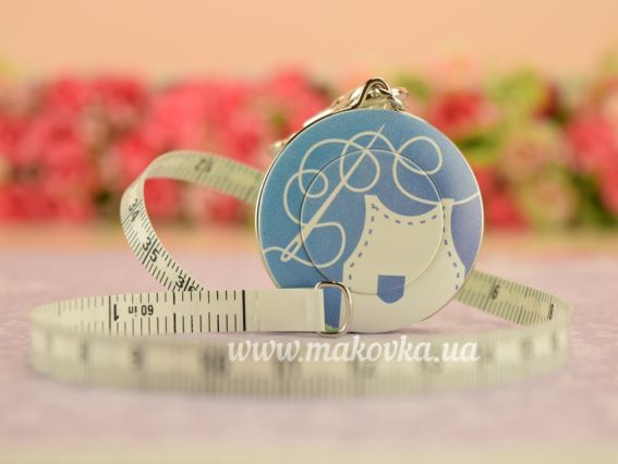 Сантиметр рулетка GARN швейний декор, 8мм 150 см, 1 шт, Німеччина 84203-GARN з карабіном Голубой