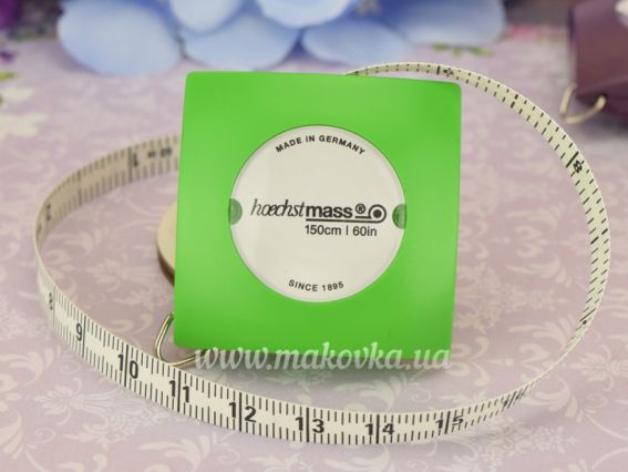 Сантиметр рулетка Pillow Hoechstmass, 8мм, 150 см, 1 шт Салатовый