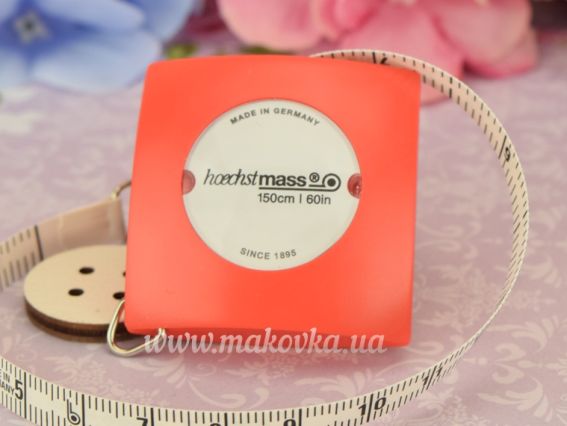Сантиметр рулетка Pillow Hoechstmass, 8мм, 150 см, 1 шт Светло-красный