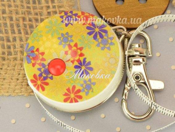 Сантиметр рулетка GARN цветочный декор, 8мм 150 см, 1 шт, 84203d-pril с карабином №1